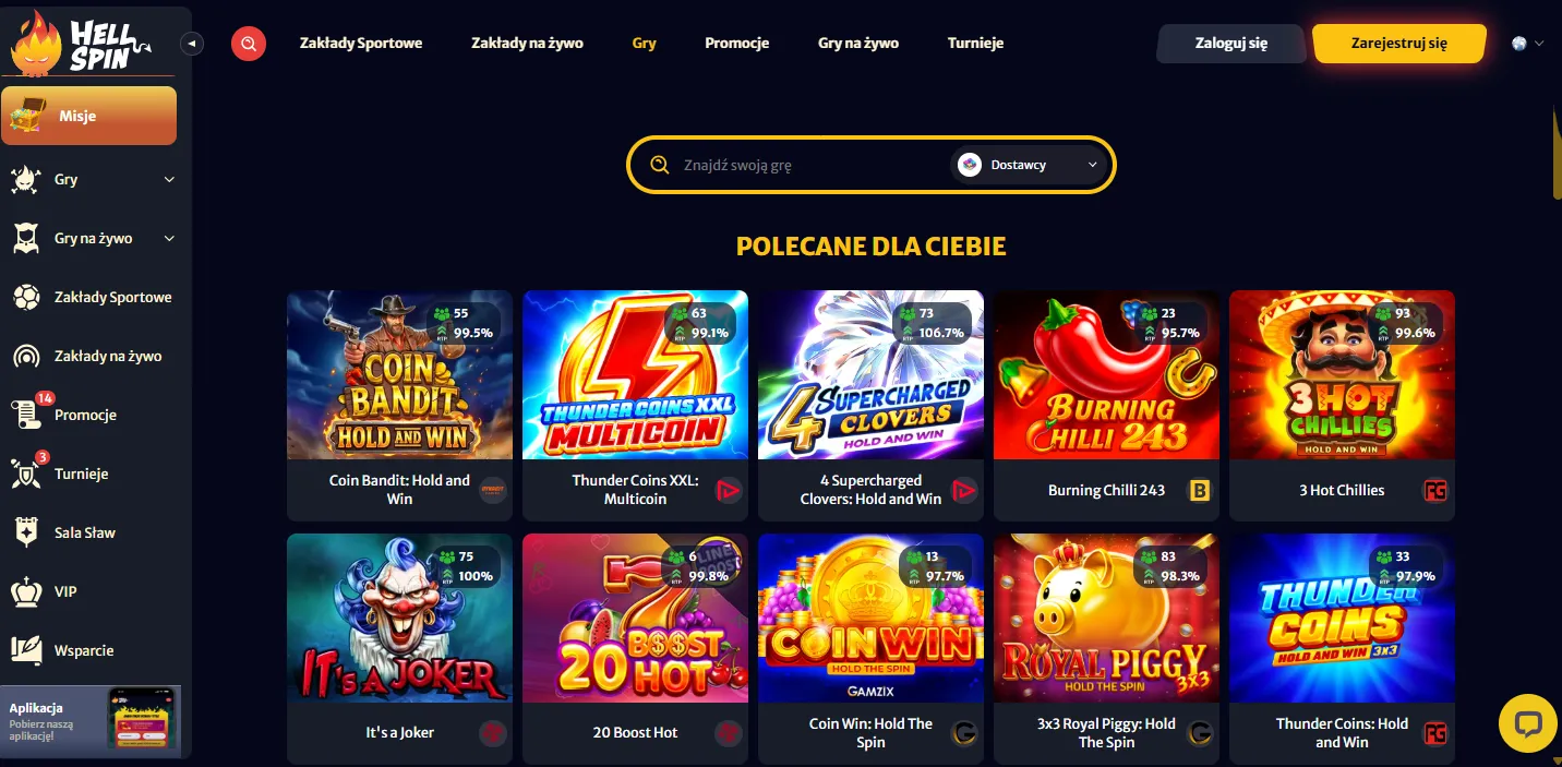 Zarządzanie kontem po Hellspin Casino login
